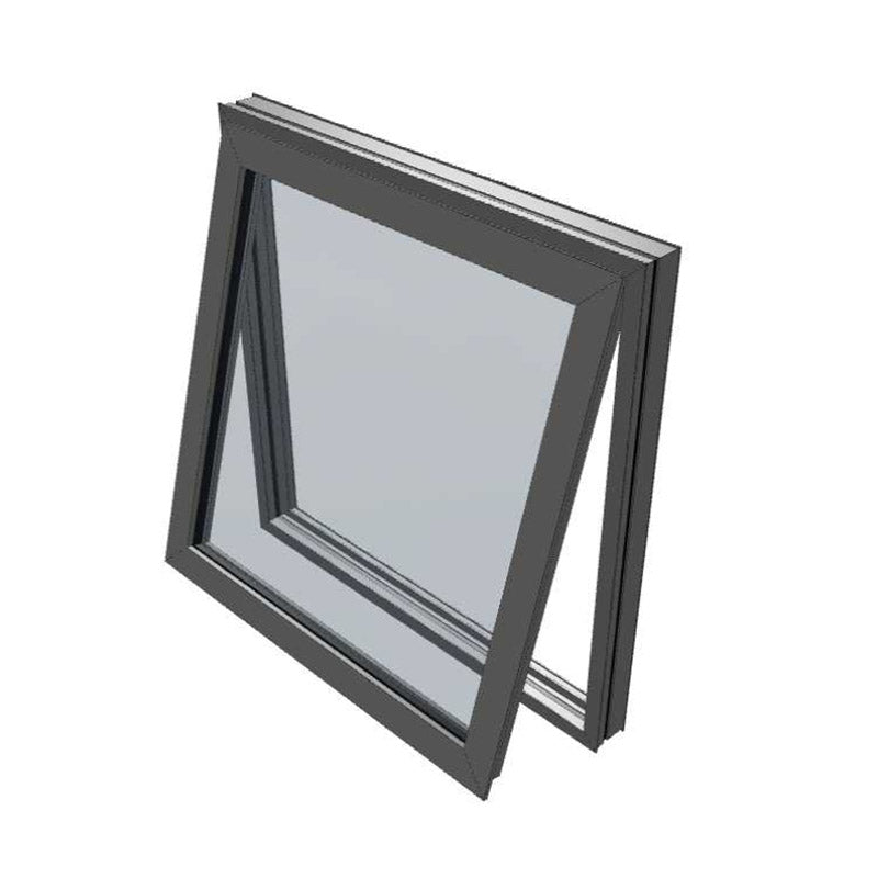 Black Awning Window - 595h X 595w - Obscure- Double Glazed
