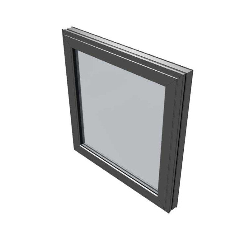 Black Awning Window - 595h X 595w - Obscure- Double Glazed