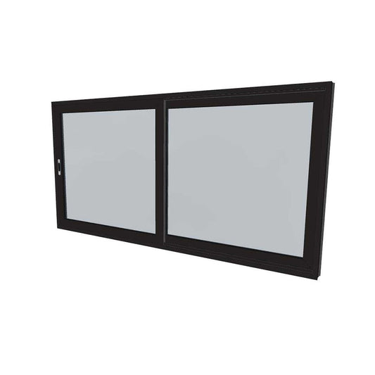 Black Sliding Window - 1200h X 2395w - EV87 Clear Tgh Double Glazed - Left Hand Open