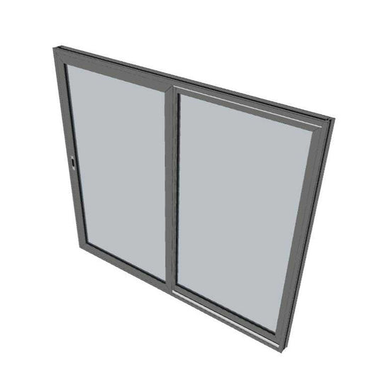 Black Sliding Door - 2095h X 2050w - 2 Panel - Double Glazed - LEFT HAND OPEN