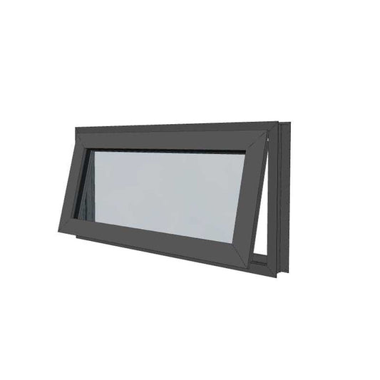 Black Awning Window - 595h X 1495w - EV50 Clear Tgh Double Glazed