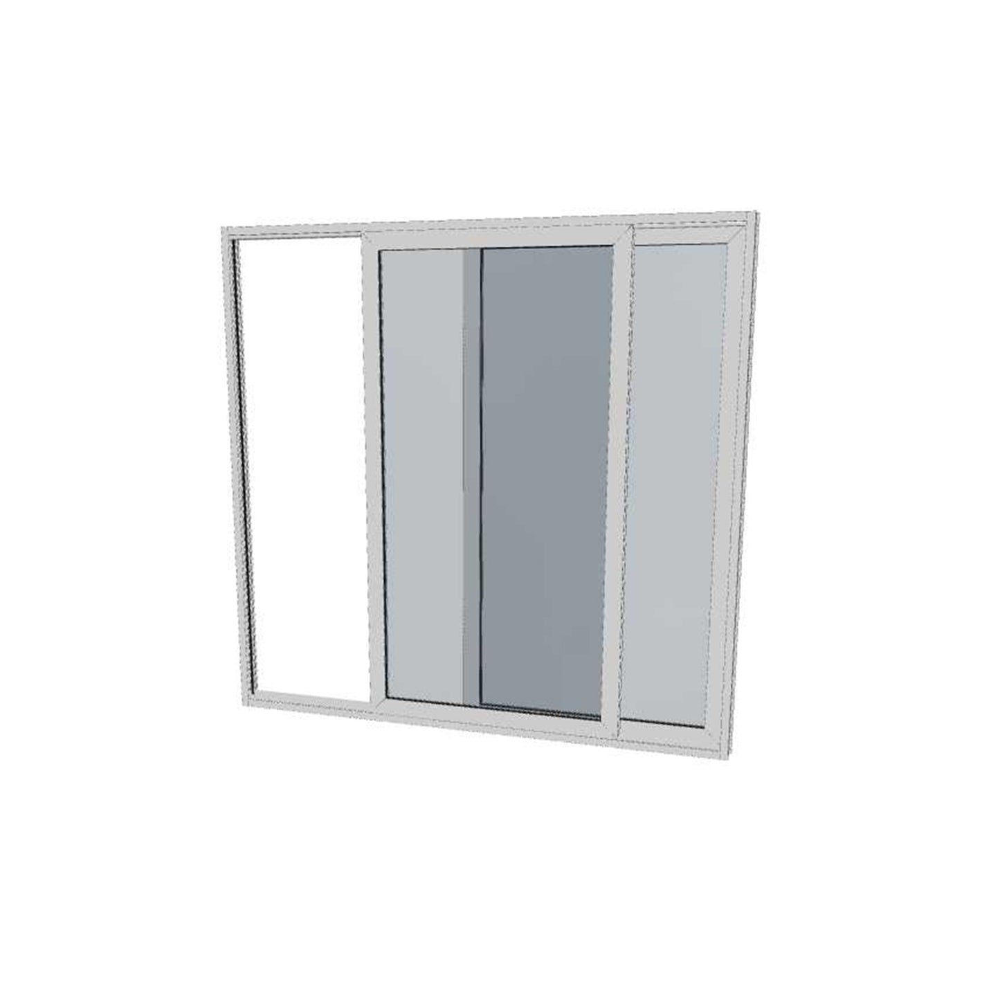 White Sliding Door - 2070h X 2190w - TG80 Clear Tgh Double Glazed - Left Hand Open