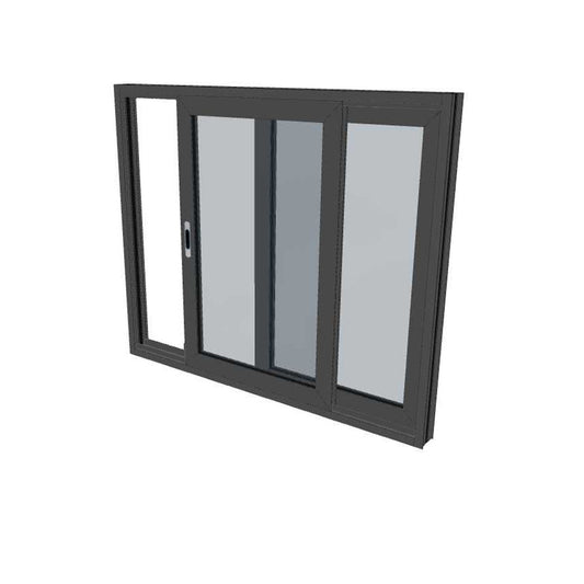 Black Sliding Window - 1195h X 1450w - EV87 Clear Tgh Double Glazed - Left Hand Open