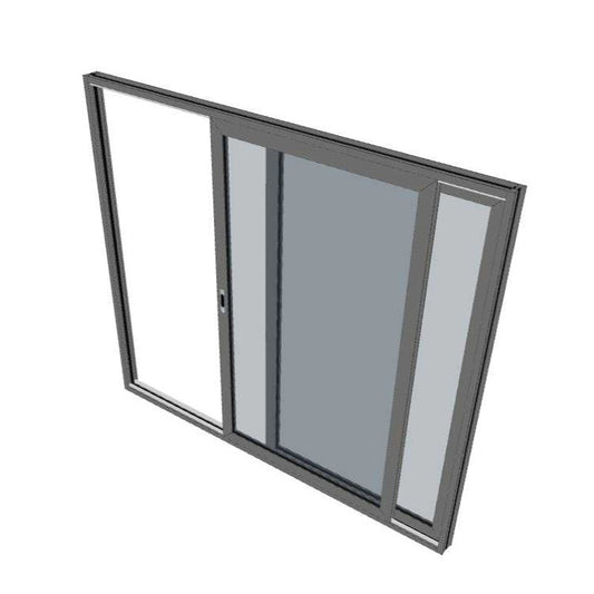 Black Sliding  Door - 2095h X 2050w - 2 Panel - Double Glazed - LEFT HAND OPEN