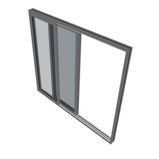 Black Sliding Stacker Door - 2095h X 2650w - 3 Panel - Double Glazed - LEFT HAND OPENING With Flydoors