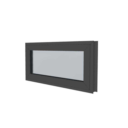 Black Fixed Window - 595h X 1795w - EV50 Clear Tgh Double Glazed