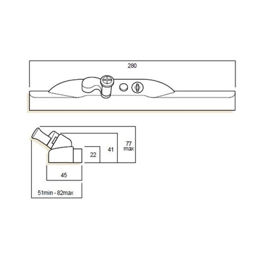 Whitco Window Chain Winder Black Key Lockable